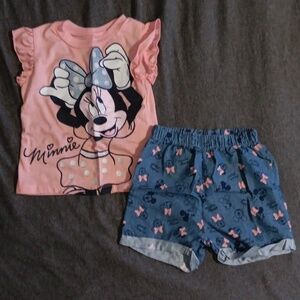🎁 Disney Jr Minnie Mouse T-Shirt w/ Matching Shorts